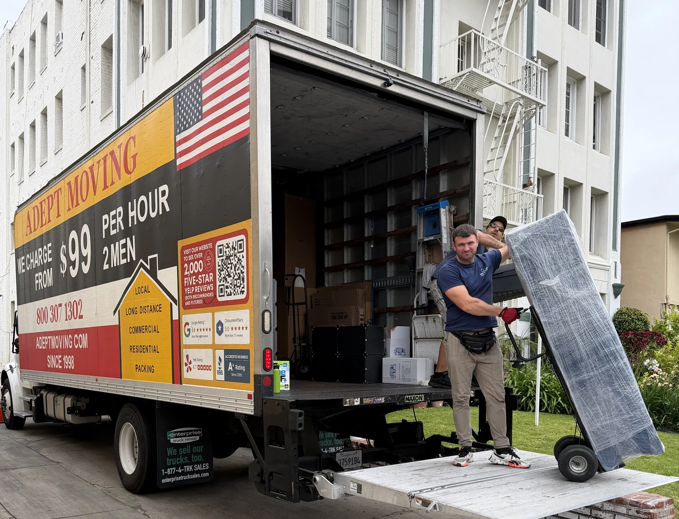 Adept Moving truck on Tower Drive in Beverly Hills, 90211