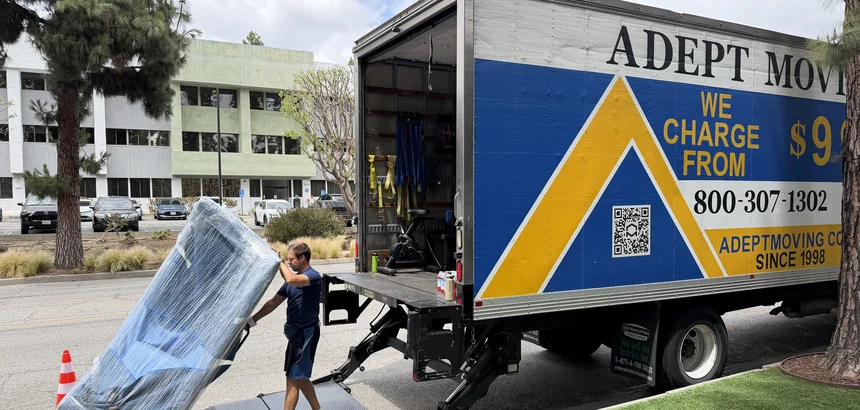 Adept Moving truck on Green Valley Circle in Culver City, 90230