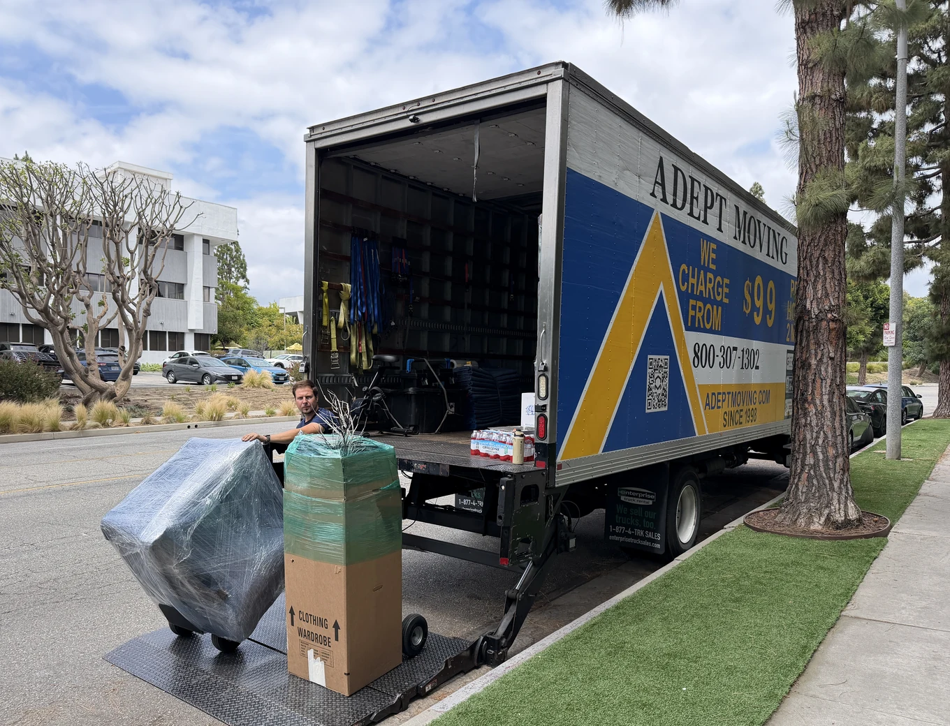Adept Moving truck on Green Valley Circle in Culver City, 90230