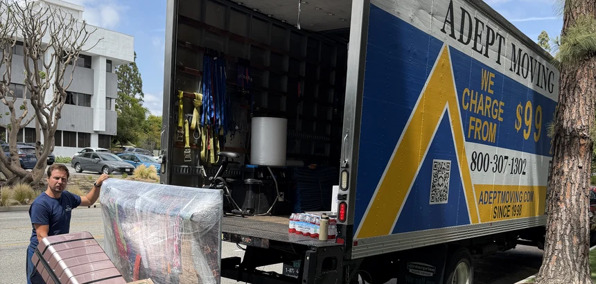 Adept Moving truck on Green Valley Circle in Culver City, 90230