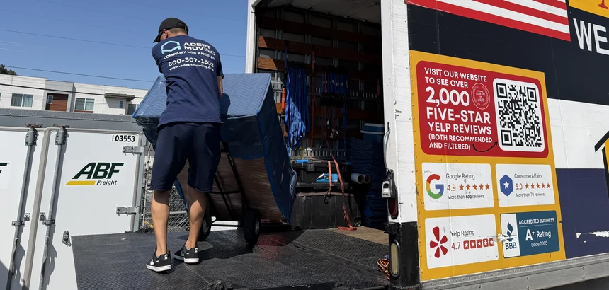 Adept Moving truck on Telegraph Road in Downey, 90240