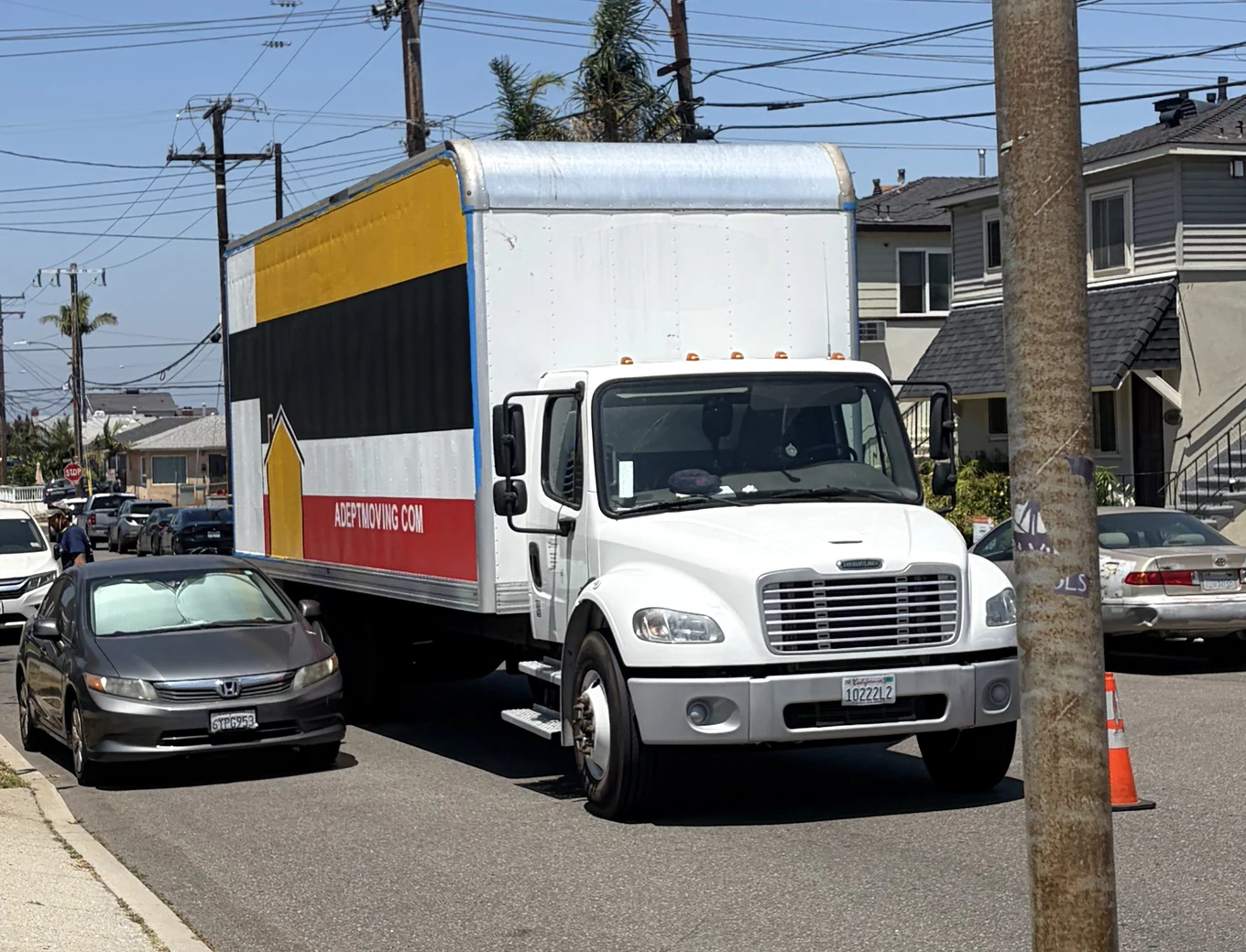 Adept Moving box truck on East Maple Avenue in El Segundo, 90245