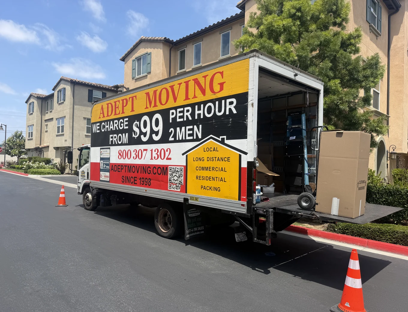 Adept Moving truck on West 154th Place in Gardena, 90249