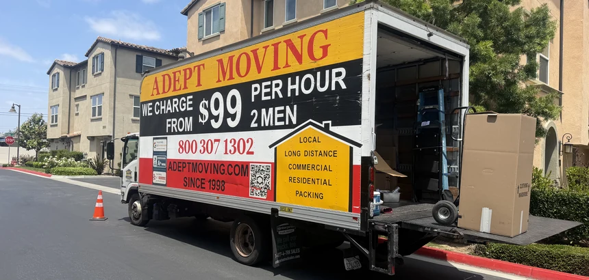 Adept Moving truck on West 154th Place in Gardena, 90249