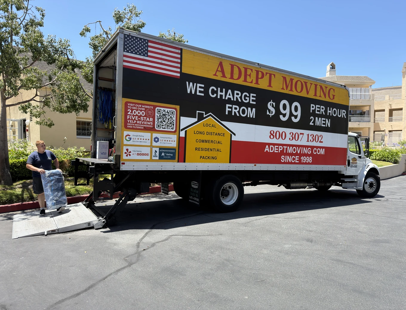 Adept Moving crew on a local move in Huntington Beach