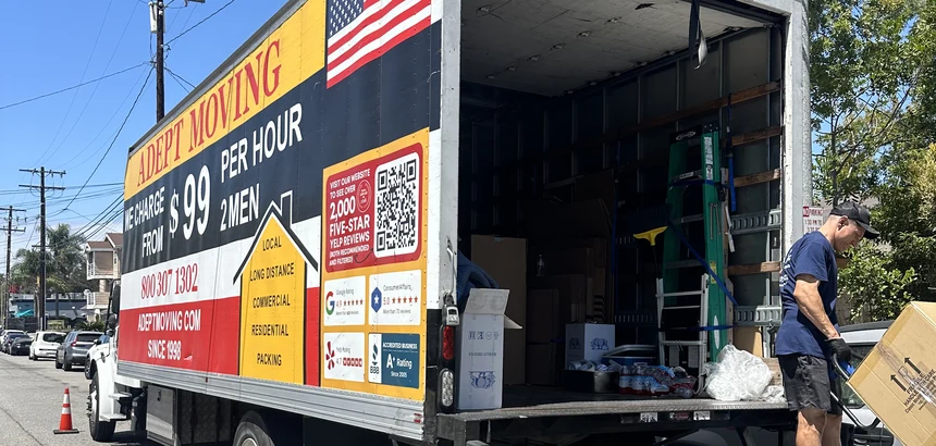 Adept Moving crew on a local move in Long Beach