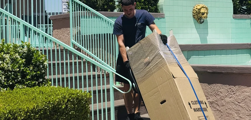Adept Moving mover carrying wrapped item in Rancho Palos Verdes