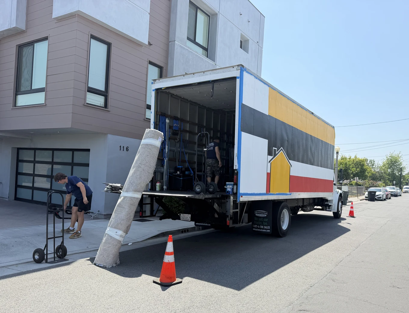 Adept Moving truck on Marshall Street in San Gabriel, 91776