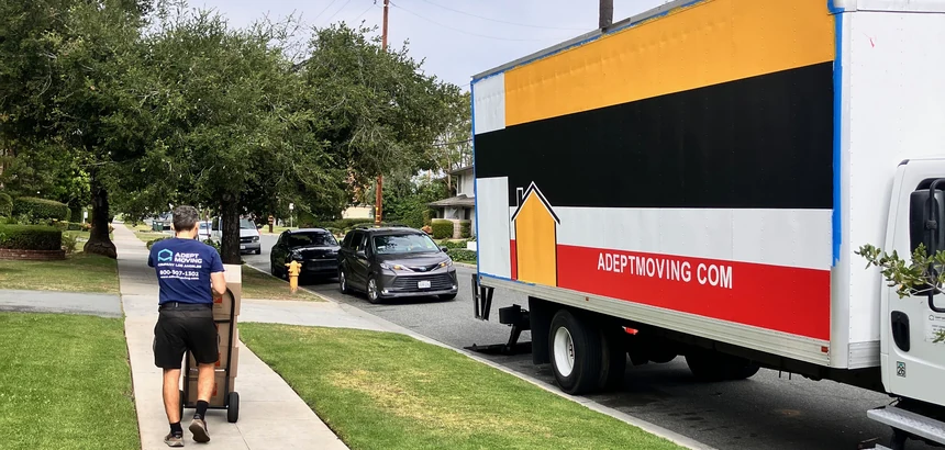 Adept Moving truck on Live Oak Street in San Gabriel, 91778
