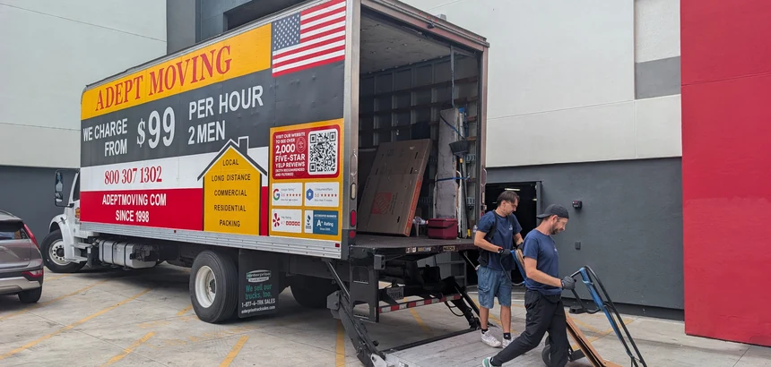 Adept Moving truck on East 1st Street in Santa Ana, 92705