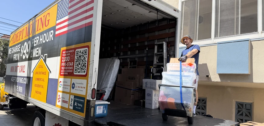 Adept Moving truck on Euclid Court in Santa Monica, 90403