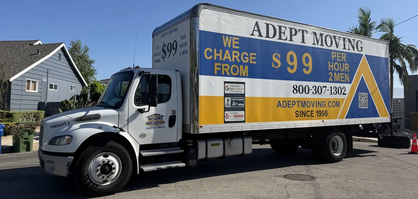 Adept Moving truck on Wrightwood Place in Studio City, 91604