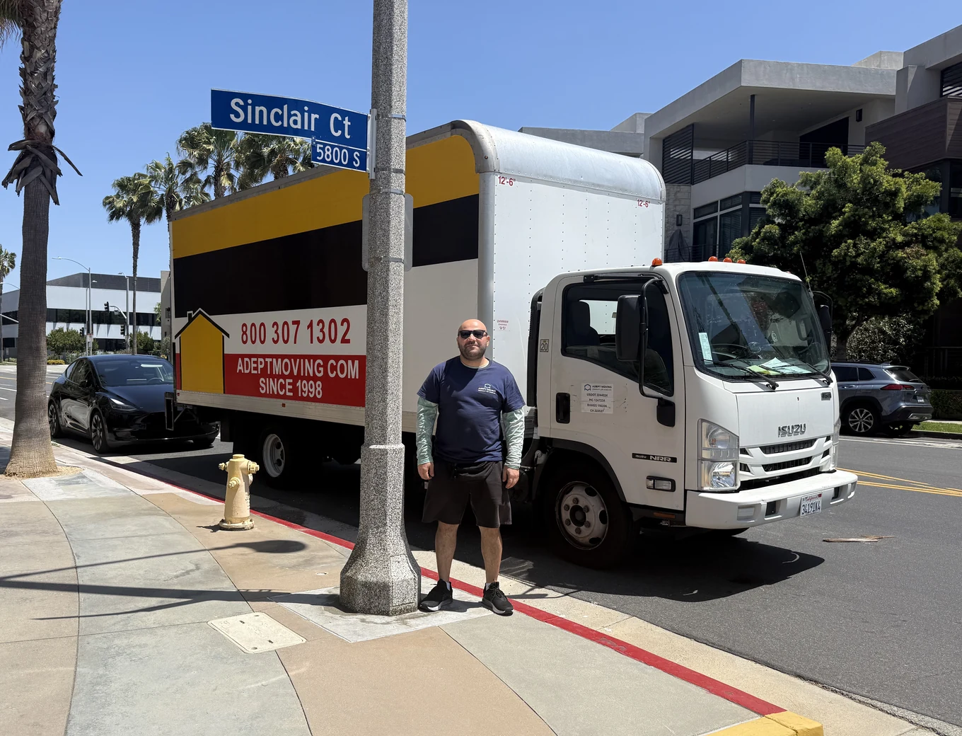 Adept Moving adept box truck on street in Thousand Oaks