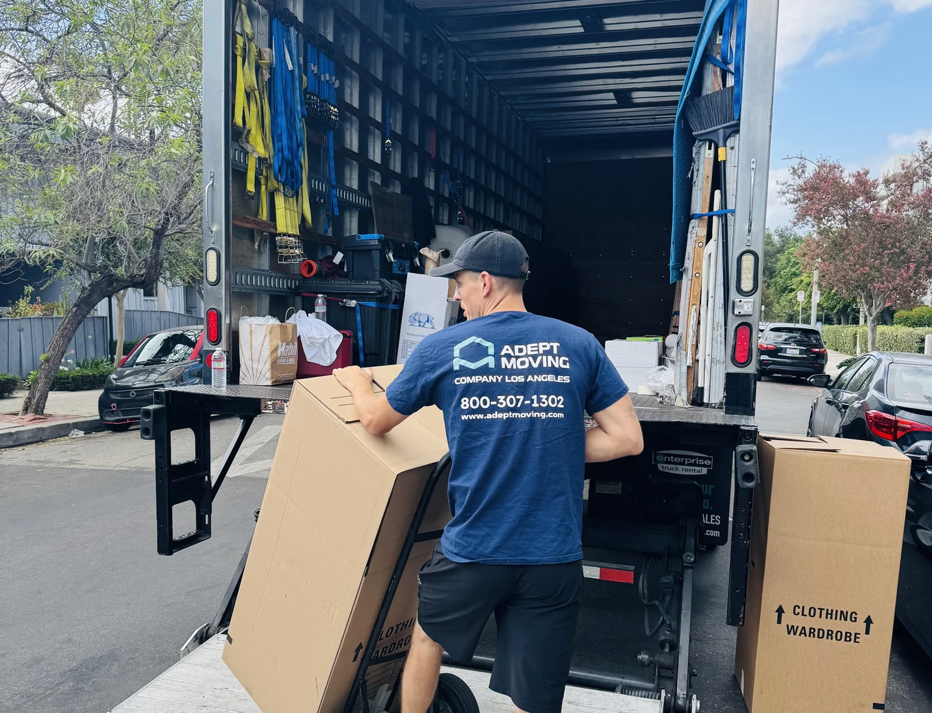 Adept Moving mover wheeling boxes dolly truck in Thousand Oaks