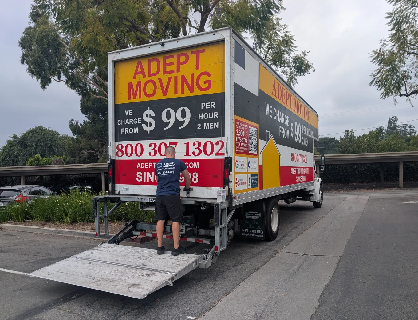 Adept Moving branded truck on a local move in West Covina