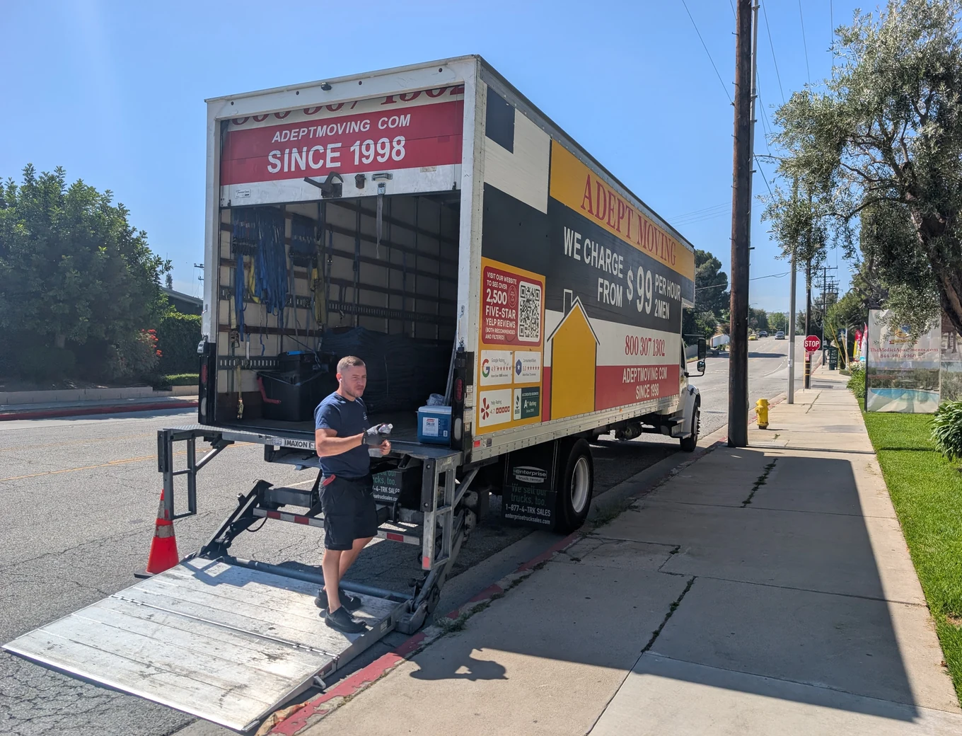 Adept Moving truck on South Barranca Street in West Covina, 91791