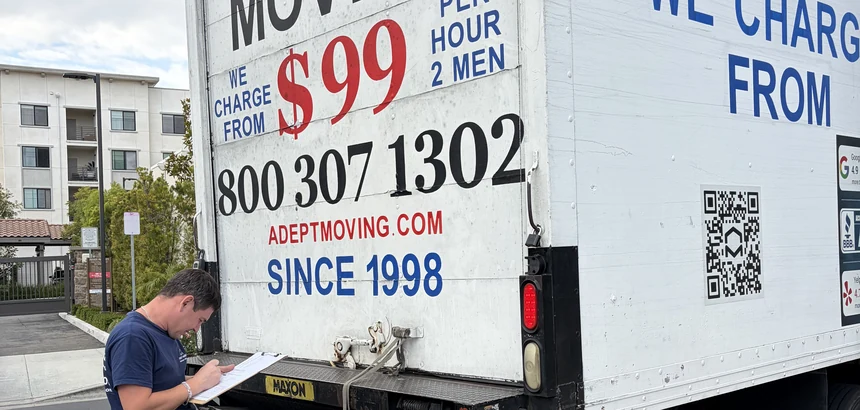 Adept Moving truck on Turnleaf Avenue in Whittier, 90602