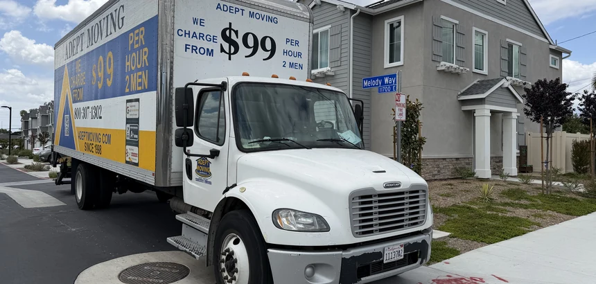 Adept Moving truck on Sorensen Avenue in Whittier, 90606