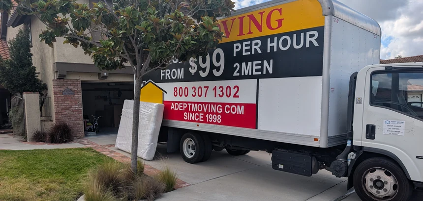 Adept Moving truck on Via Pamplona in Yorba Linda, 92886